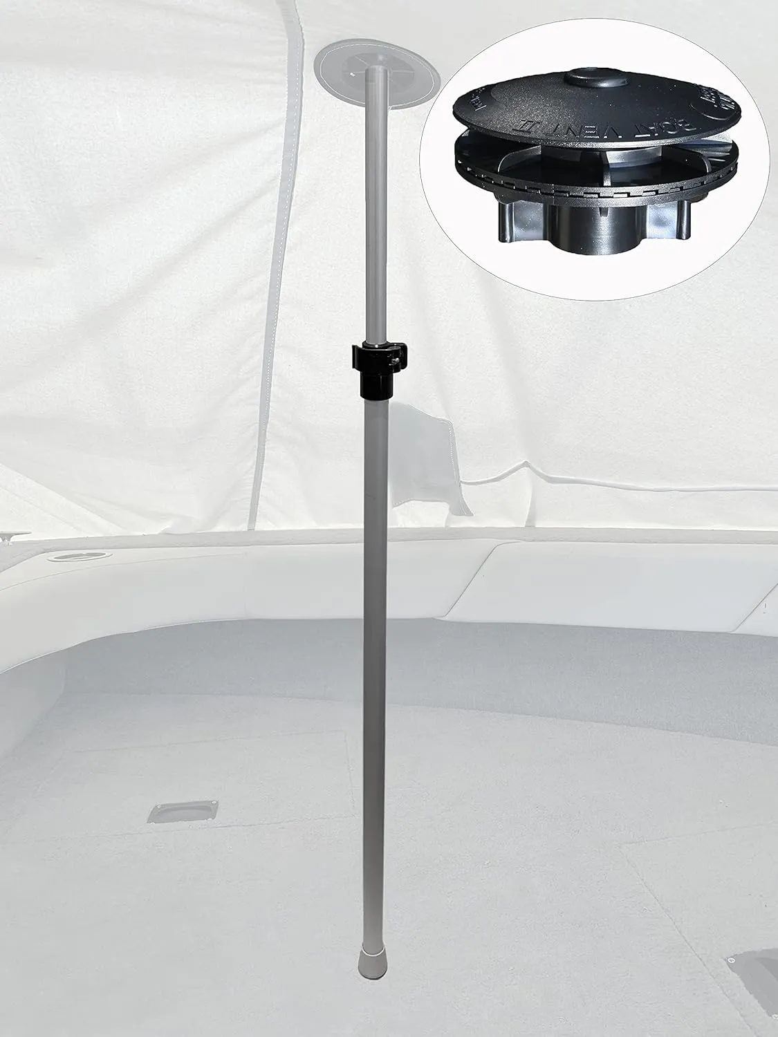 Vico Marine - Support Pole 56"   Boat Vent 2 (GXP56A-1 BV2 BLK) - Quick and Easy Installation