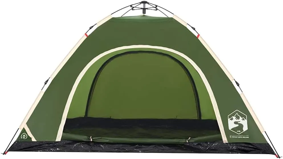 vidaXL Camping Tent 5-Person, Garden Shelter, Portable Canopy for Outdoor Patio Hiking, Lightweight Dome Tent, Blackout Tent, Green Quick Release
