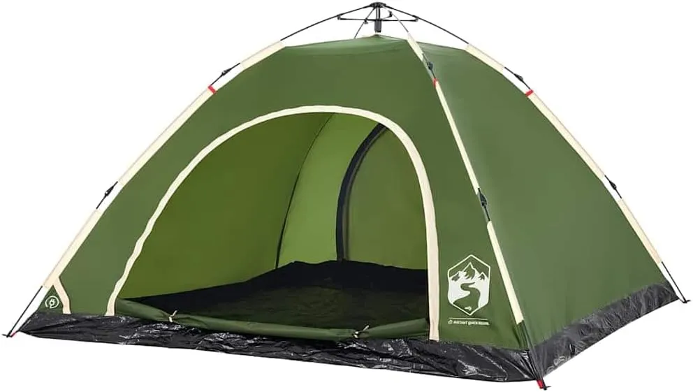 vidaXL Camping Tent 5-Person, Garden Shelter, Portable Canopy for Outdoor Patio Hiking, Lightweight Dome Tent, Blackout Tent, Green Quick Release