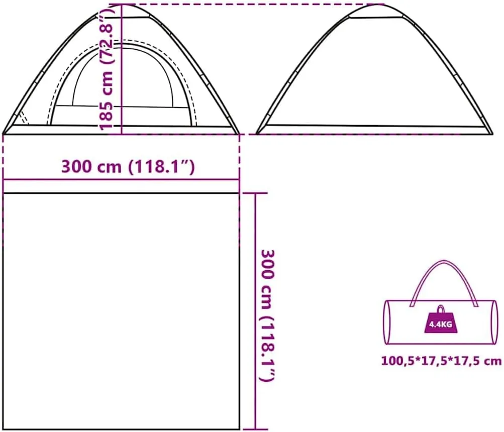vidaXL Camping Tent 5-Person, Garden Shelter, Portable Canopy for Outdoor Patio Hiking, Lightweight Dome Tent, Blackout Tent, Green Quick Release