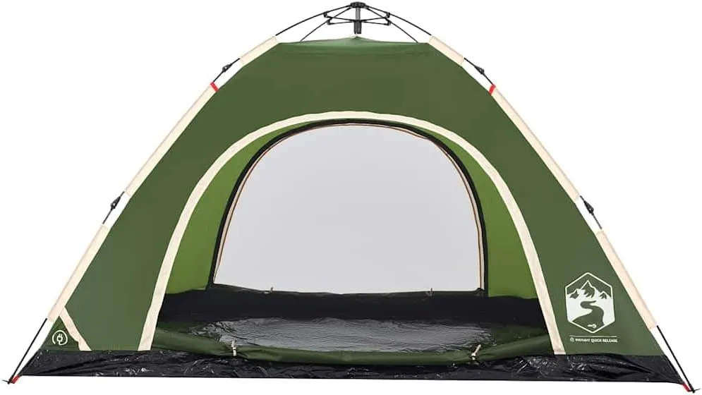 vidaXL Camping Tent 5-Person, Garden Shelter, Portable Canopy for Outdoor Patio Hiking, Lightweight Dome Tent, Blackout Tent, Green Quick Release