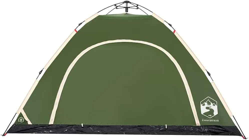 vidaXL Camping Tent 5-Person, Garden Shelter, Portable Canopy for Outdoor Patio Hiking, Lightweight Dome Tent, Blackout Tent, Green Quick Release