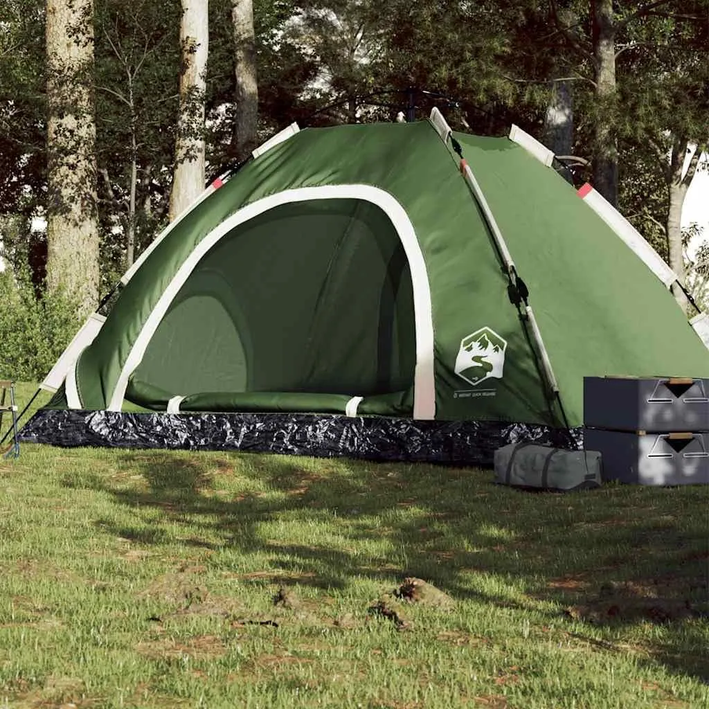 vidaXL Camping Tent 5-Person, Garden Shelter, Portable Canopy for Outdoor Patio Hiking, Lightweight Dome Tent, Blackout Tent, Green Quick Release