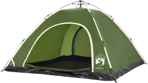 vidaXL Camping Tent 5-Person, Garden Shelter, Portable Canopy for Outdoor Patio Hiking, Lightweight Dome Tent, Blackout Tent, Green Quick Release