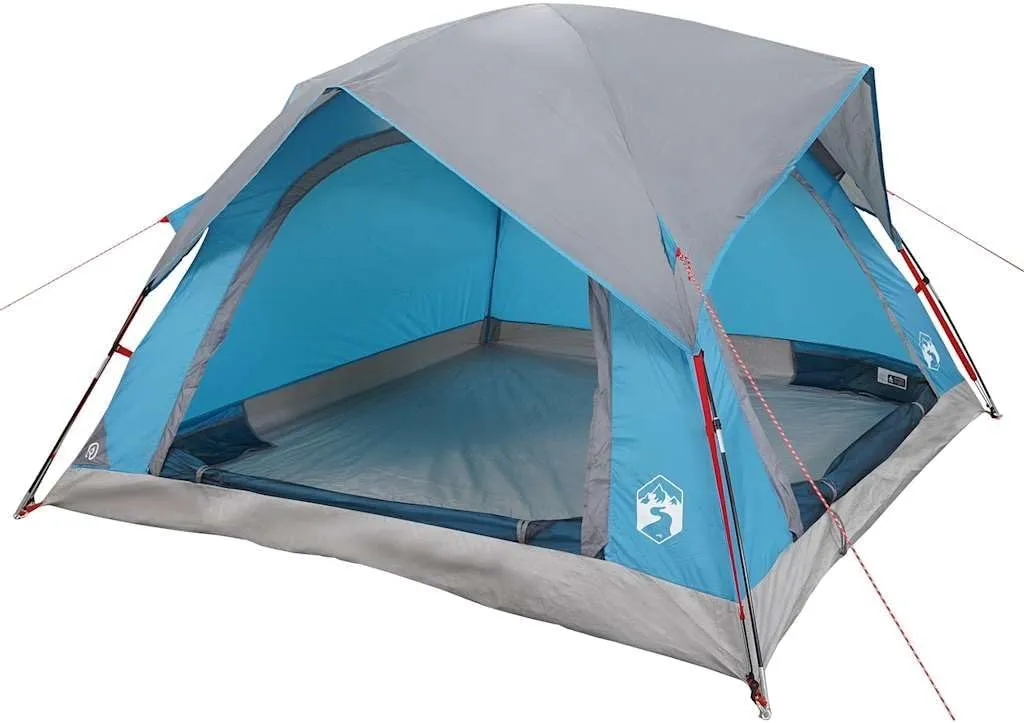 vidaXL Camping Tent Cabin 4-Person Blue Waterproof