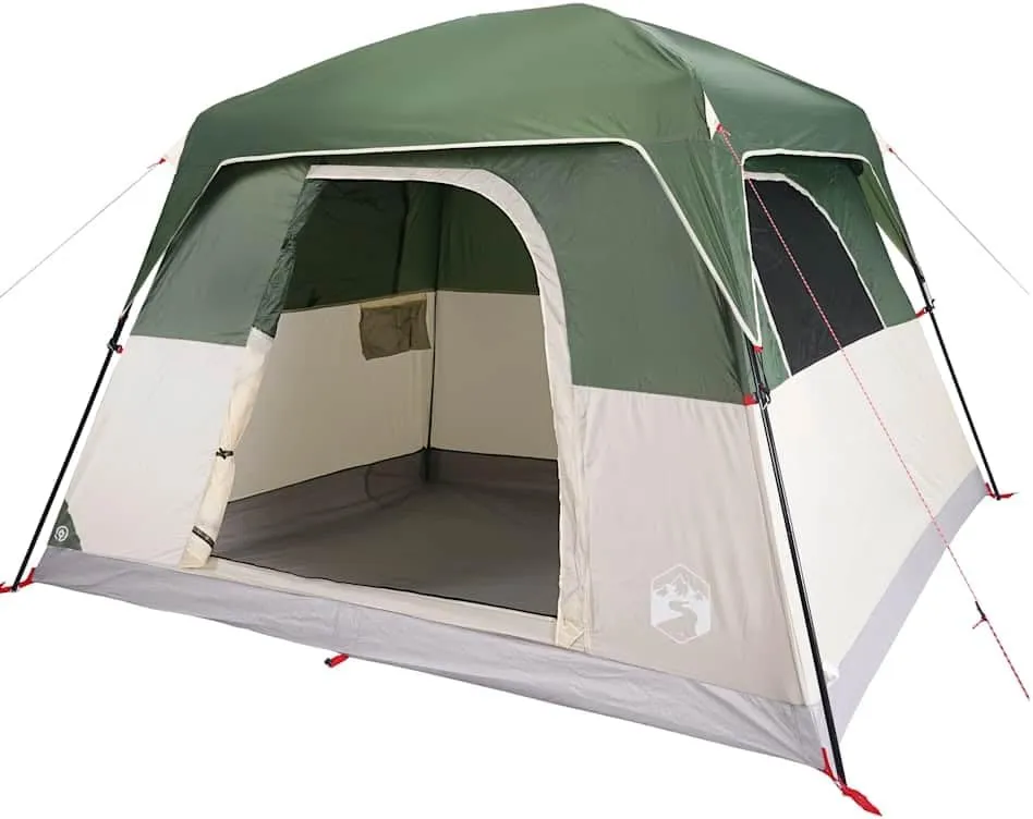 vidaXL Camping Tent Cabin 4-Person Green Waterproof, Tent, Camping shelter, Garden shelter, Garden Tent, Outdoor shelter, Lightweight Tent