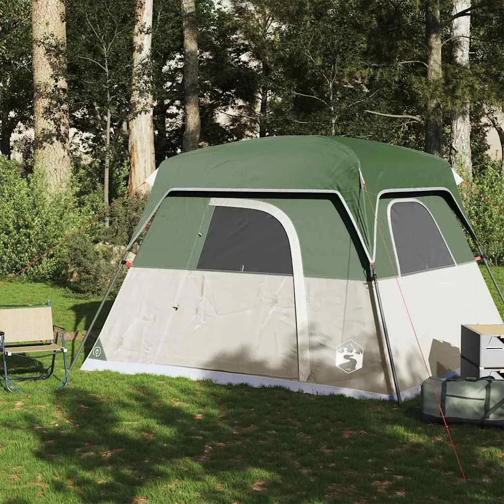 vidaXL Camping Tent Cabin 4-Person Green Waterproof, Tent, Camping shelter, Garden shelter, Garden Tent, Outdoor shelter, Lightweight Tent