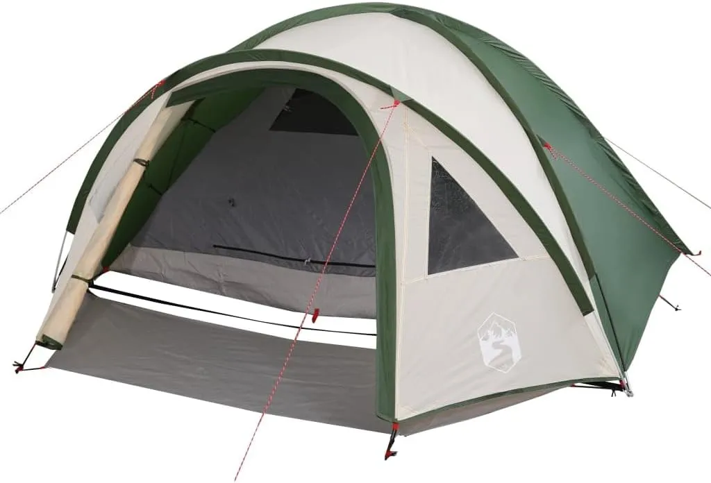 vidaXL Camping Tent Dome 4-Person Green Waterproof