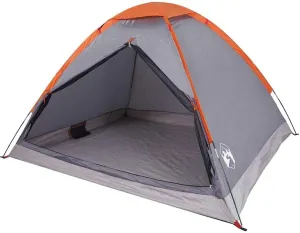 vidaXL Camping Tent Dome 4-Person Grey and Orange Waterproof