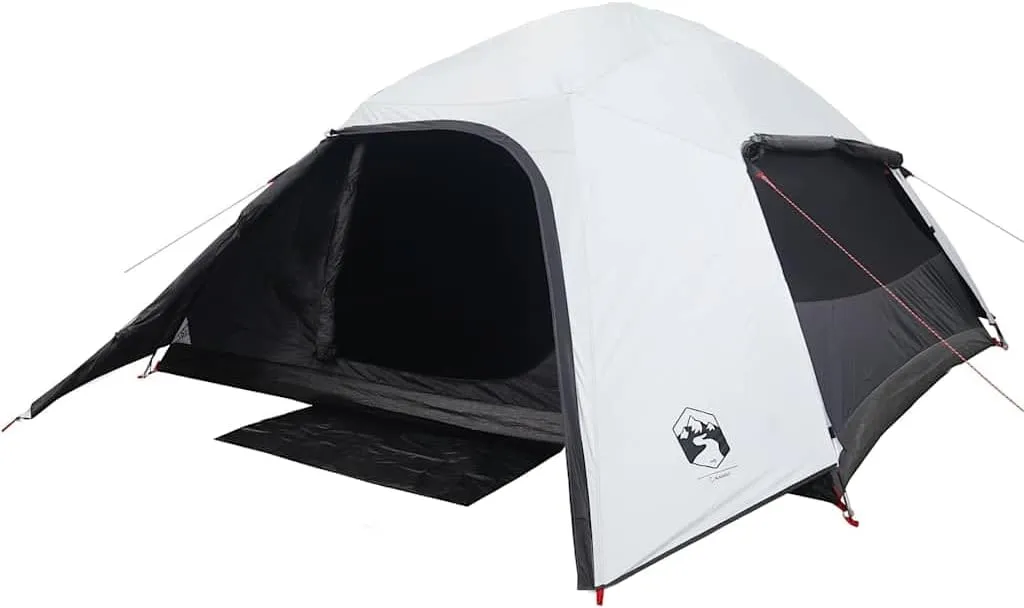 vidaXL Camping Tent Dome 4-Person White Blackout Fabric Waterproof, Tent, Camping shelter, Garden shelter, Garden Tent, Outdoor shelter