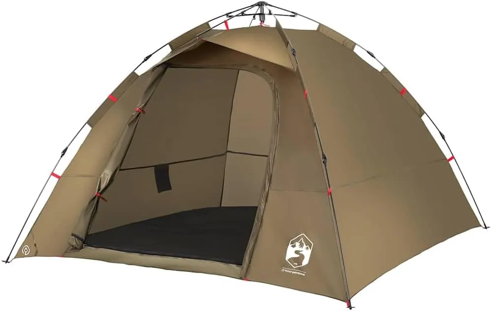 vidaXL Fishing Tent 4-Person, Foldable Camping Shelter, Garden Tent, Outdoor Shelter, Portable Canopy, Fishing Shelter, Olive Green Quick Release