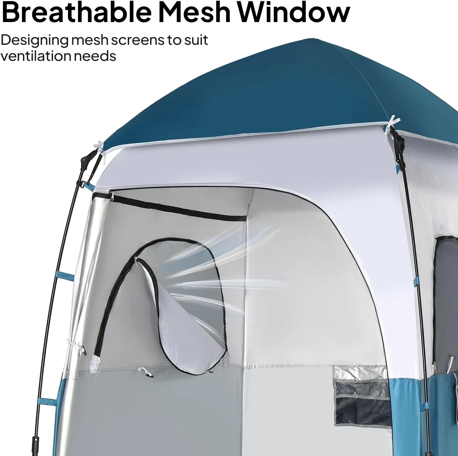 VINGLI 6.8FT Shower Tent, Large Instant Pop Up Shelter with Mesh Floor & Carrying Bag, Privacy Changing Room Tent for Toilet, Camping, Dressing, Lightweight & Sturdy, Easy Set Up