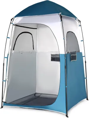 VINGLI 6.8FT Shower Tent, Large Instant Pop Up Shelter with Mesh Floor & Carrying Bag, Privacy Changing Room Tent for Toilet, Camping, Dressing, Lightweight & Sturdy, Easy Set Up