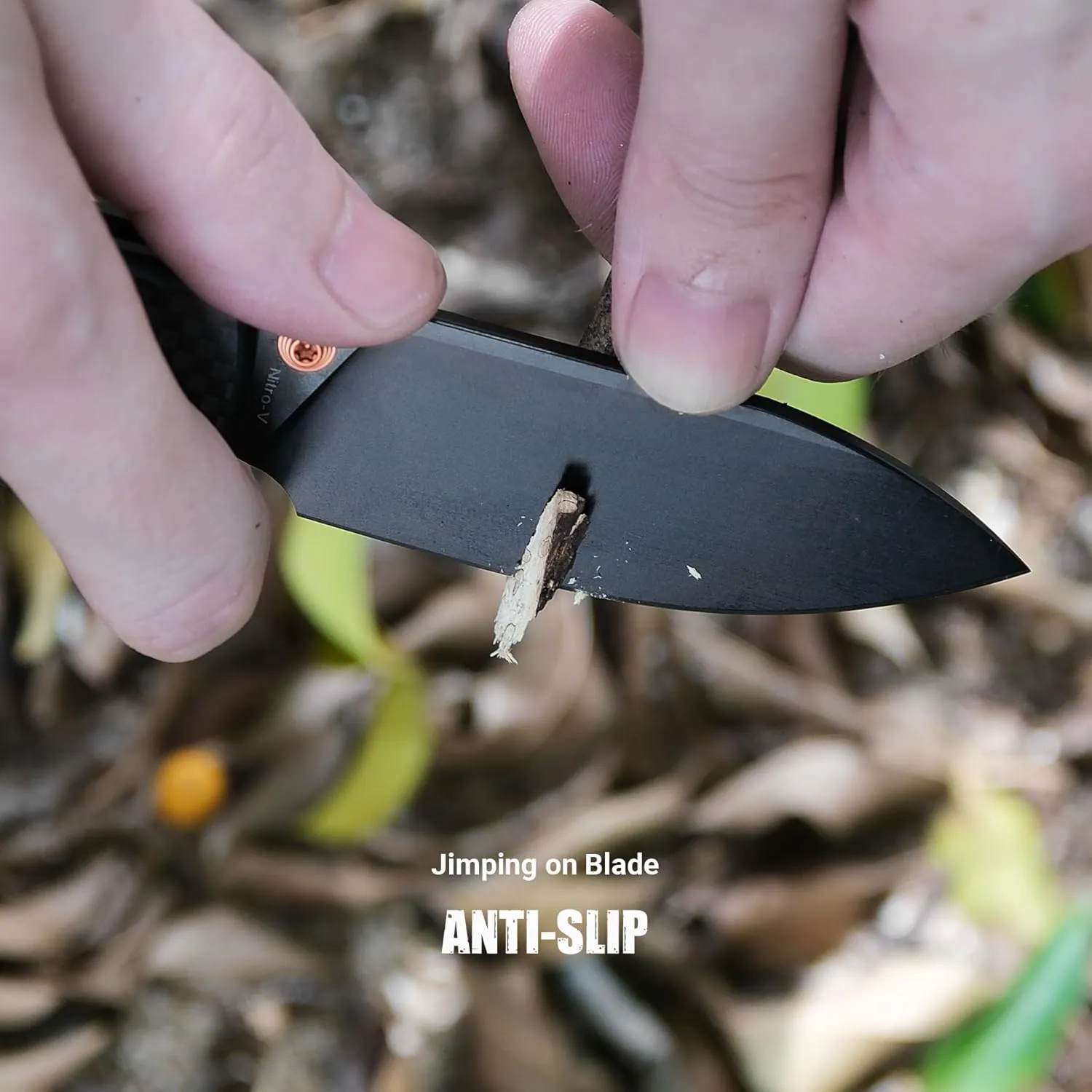Vosteed EDC Knife, Lightweight Folding Pocket knife with Clip for Men and Women, Sharp Crossbar Lock Knife with 3.25" Nitro-V Steel Blade, Carbon Fiber Handle for Camping, Hiking - Raccoon