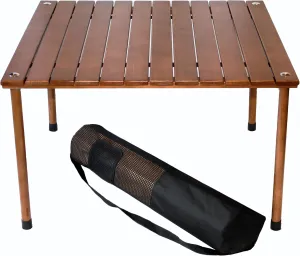 W2716 Original Low Wood Portable Table with Carrying Bag, Brown