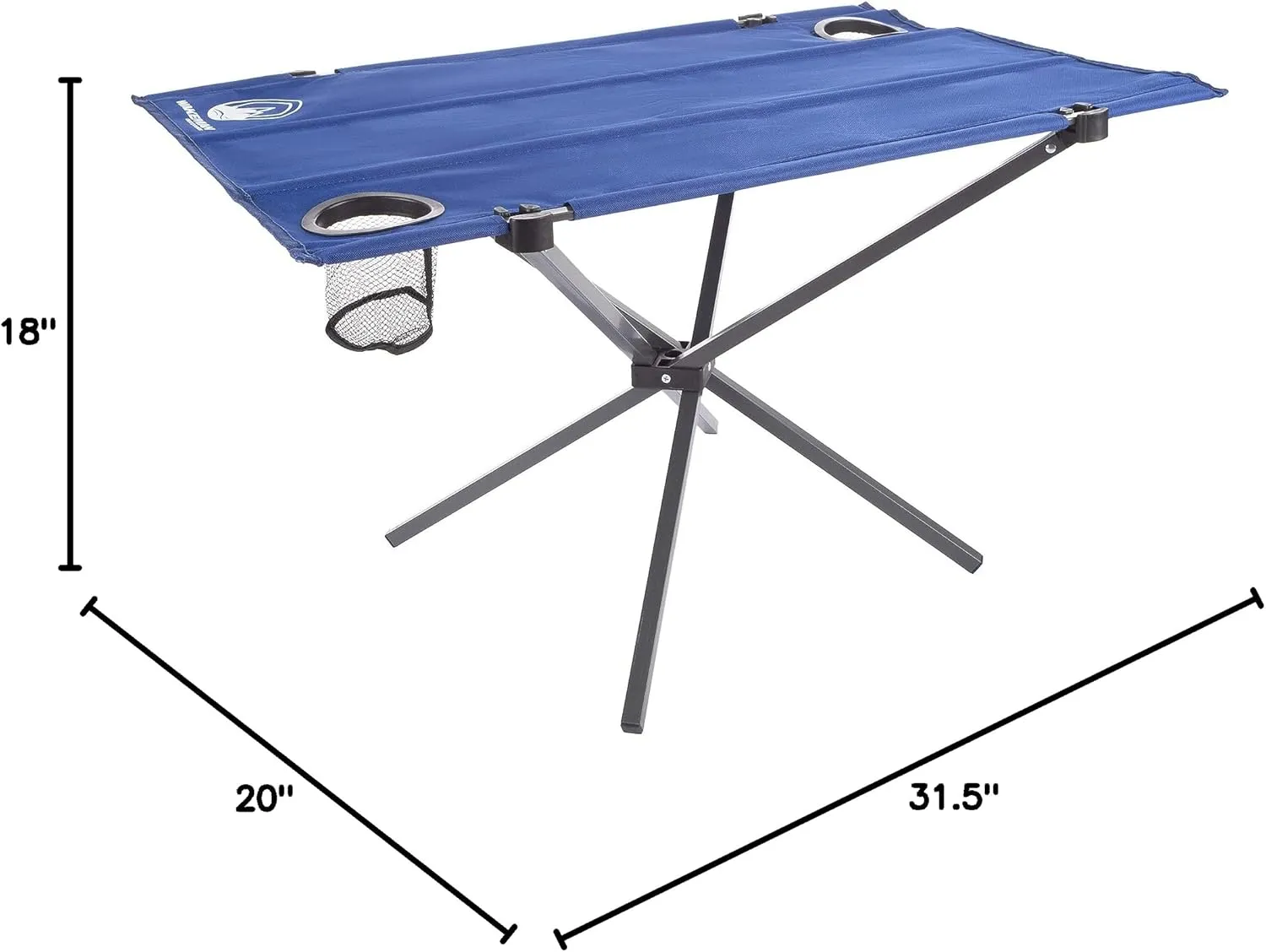 Wakeman Camp Table - Outdoor Folding Table with 4 Cupholders and Carrying Bag for Camping, Beach, Picnic, Sporting Events, and More Outdoors