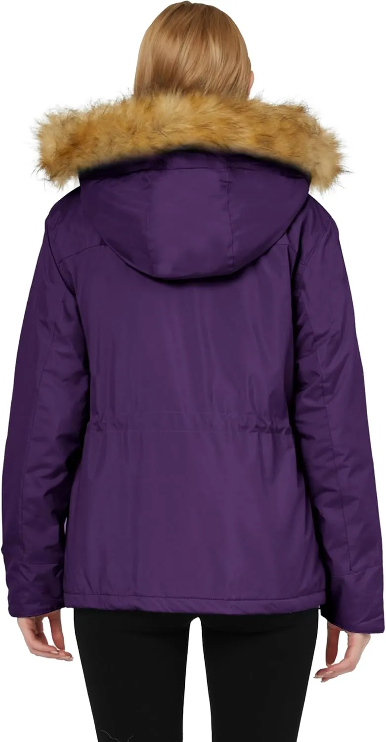 wantdo Women's Waterproof Ski Jacket Hooded Winter Snow Coat Mountain Snowboarding Jackets Insulated Fleece Parka