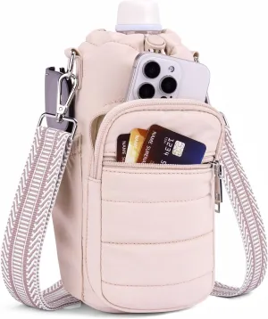 Water Bottle Bag 40 oz Crossbody Holder for Walking Hiking Insulated Carrier Purse with Adjustable Strap