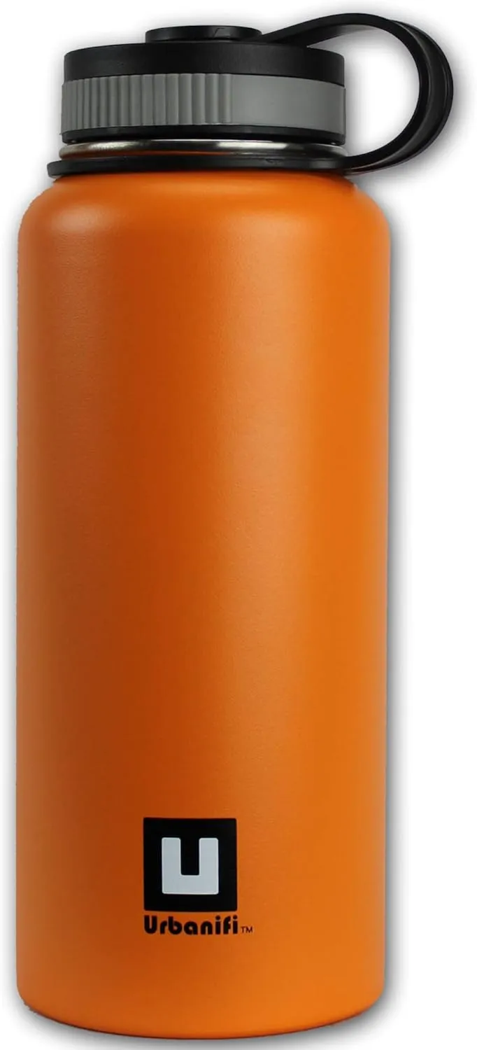 Water Bottle Basketball Tumbler 32 oz Gift for Mom Men Flask Sports Travel Waterbottle, Stainless Steel, Vacuum Insulated, Water Cold for 24, Hot for 12 hours (Basketball Straw Lid)