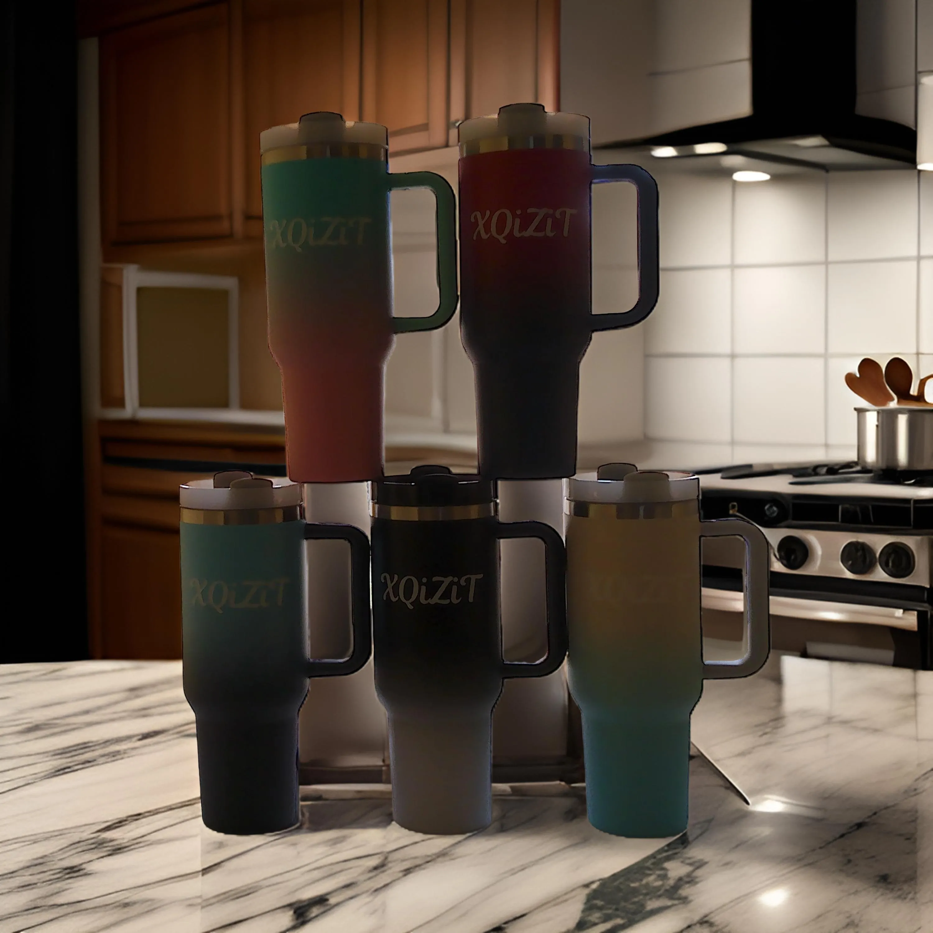 Water Bottle Tumbler, Stainless Steel Vacuum Insulated Tumbler with New Seal proof Lid and Straw for Water 40oz, Soda, Juice, Ice-Tea or Coffee