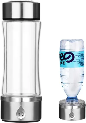Water Purifiers, Hydrogen-Rich Water Bottle Generator Hydrogen Alkaline Water Bottle Ionizer with SPE Membrane Technology Make Hydrogen Content Up to 1200-1500 PPB 420ML