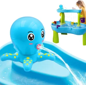 Water Table Pump, Battery Powered Water Outdoor Pump for Kids, 3 Hours of Non-Stop Work Fun Portable USB Charging Summer Water Table Accessories Toys for Kids Toddlers（Blue）