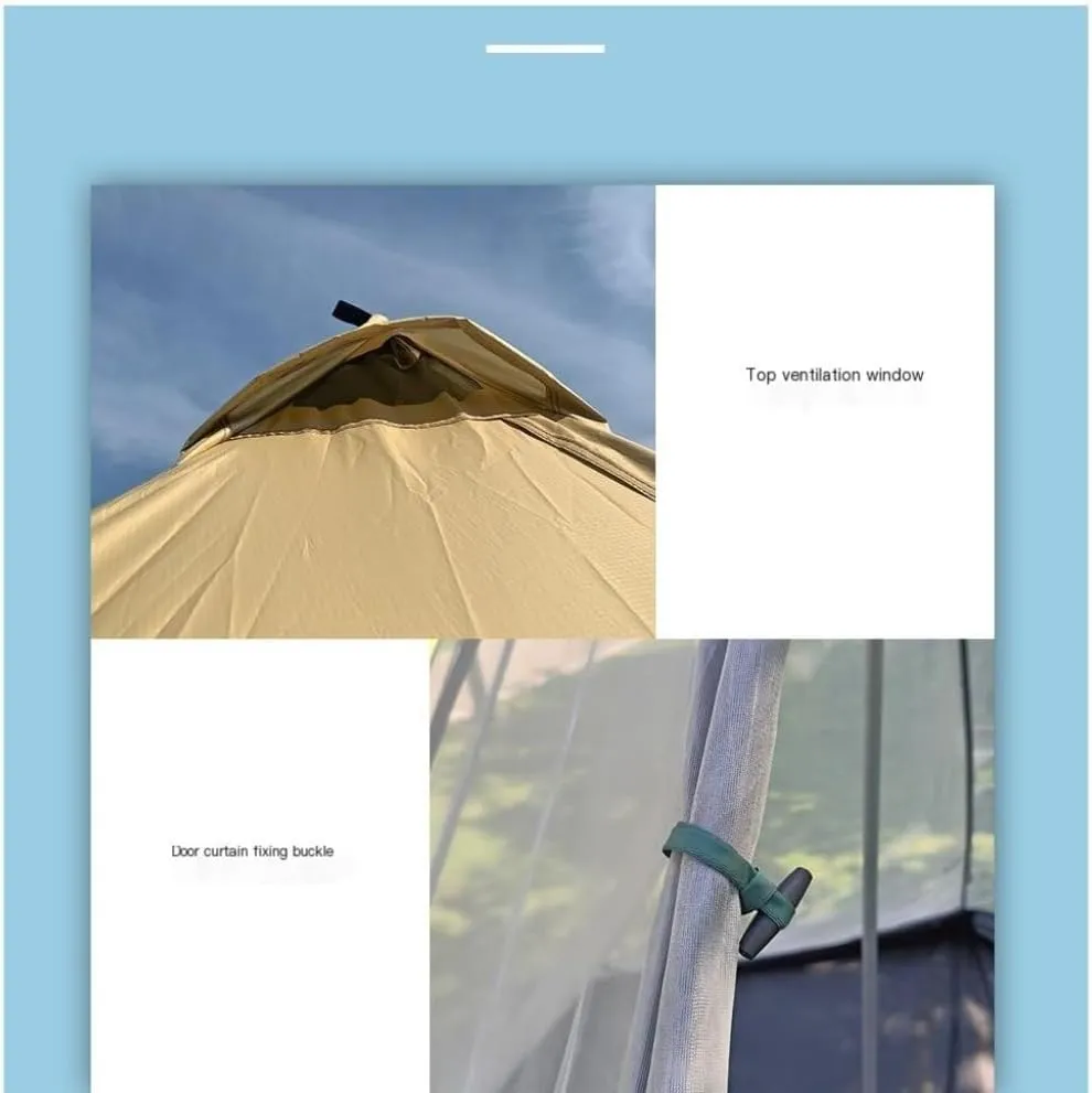 Weatherproof Tents Lightweight Outdoor Tent for 3-4 People, Double-Layer Breathable and Rainproof Peaked Camping Tent Camping and Hiking Tents