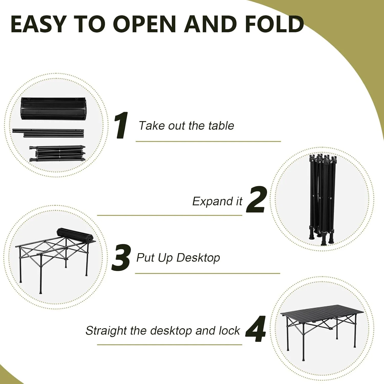 WEI WEI GLOBAL 47x20 Portable Folding Camping Table, Ultralight Collapsible Table Outdoor Camp Table, Portable Outdoor Picnic Table, Compact Camping Side Table for Travel Hiking, Camping