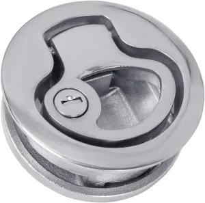White Water 7132SLK 316 Stainless Steel Round Locking Slam Latch with Egress Lever, 2" Cutout