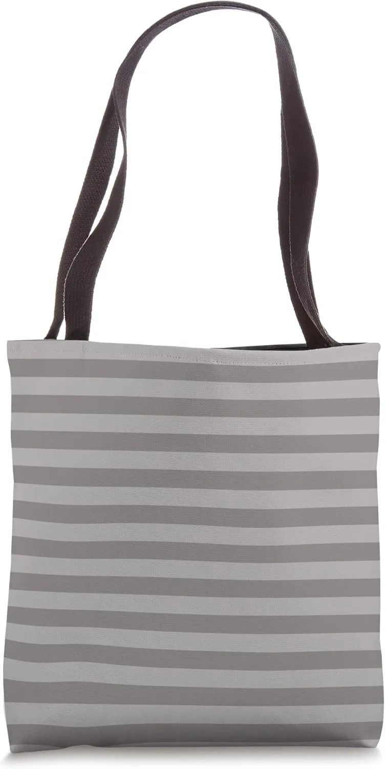 Wide Granite Gray Cabana Tent Stripe Tote Bag