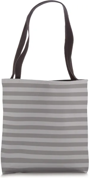 Wide Granite Gray Cabana Tent Stripe Tote Bag