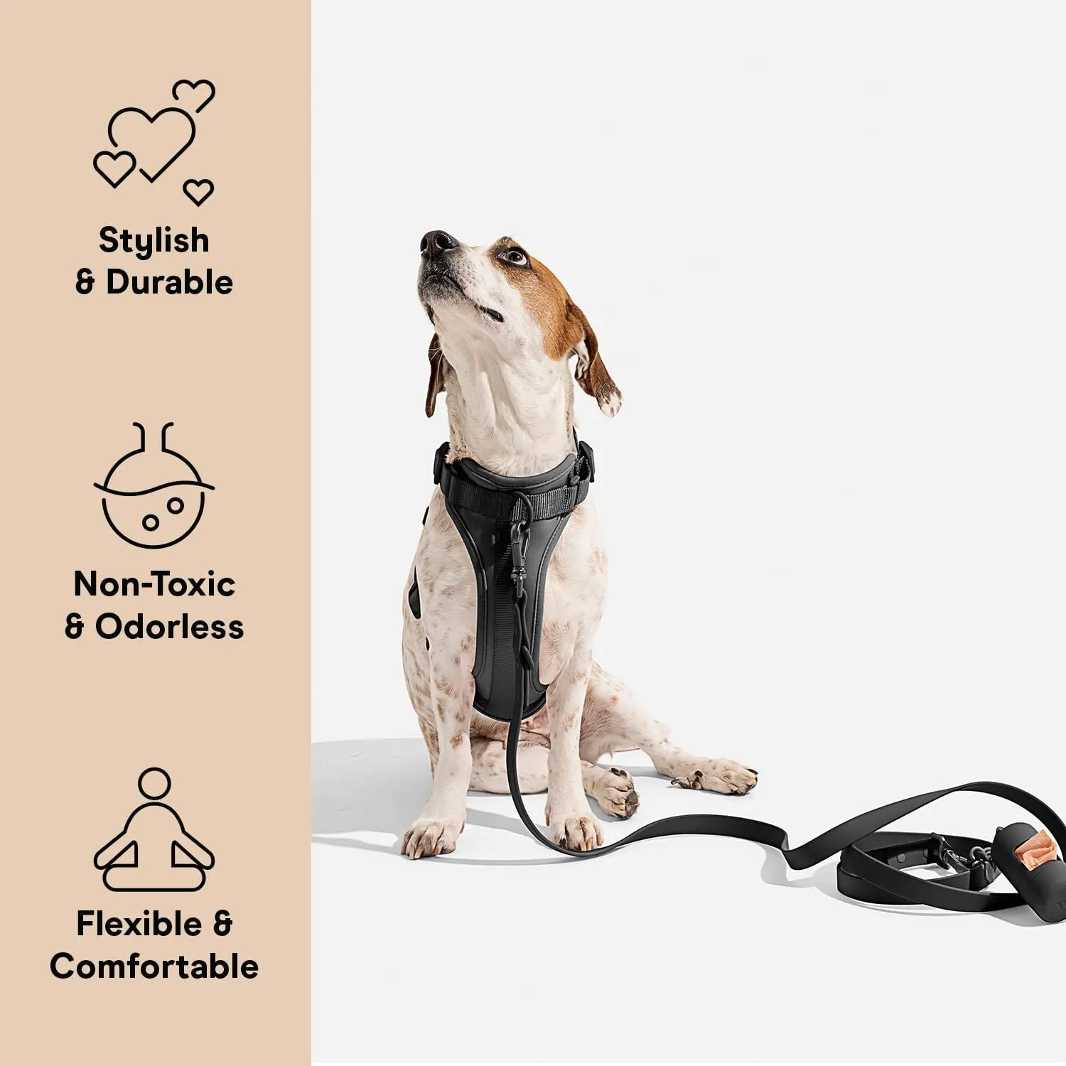 Wild One Dog Harness, The Original No-Pull, Pet Harness with 3 Leash Clips, Adjustable Soft Padded Vest, Comfortable, Stretchy, Size M, Black