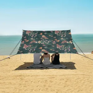 Wild Snake Leaves Beach Camping Tent Sun Shelter for Whole Family, Beach Shade Canopy with UPF50  UV Protection,Easy Set Up and Carry,Outdoor Shade for Trips, Fishing, Backyard Fun Picnics