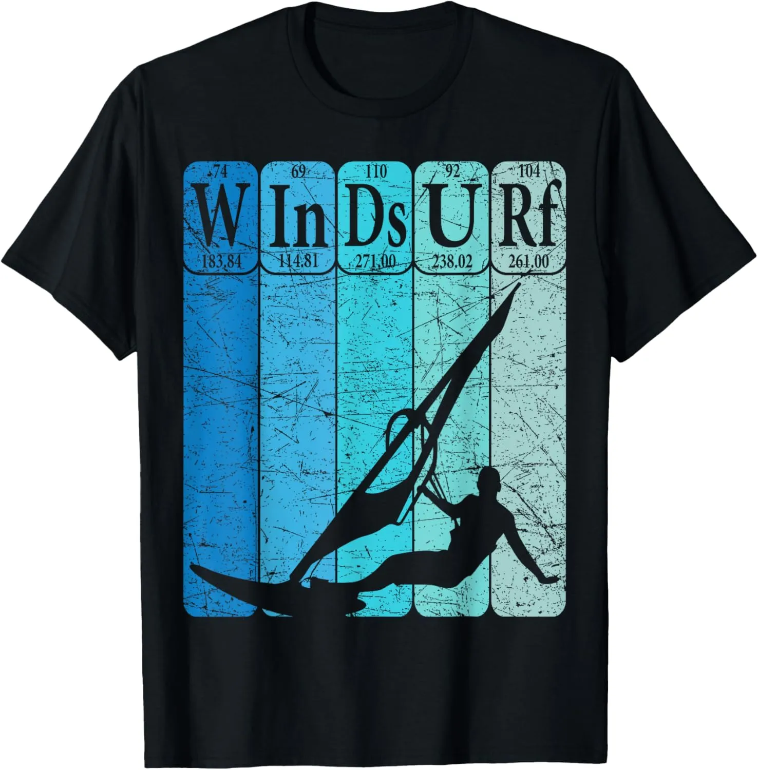 Windsurf Periodic Table Elements Windsurfing Retro T-Shirt