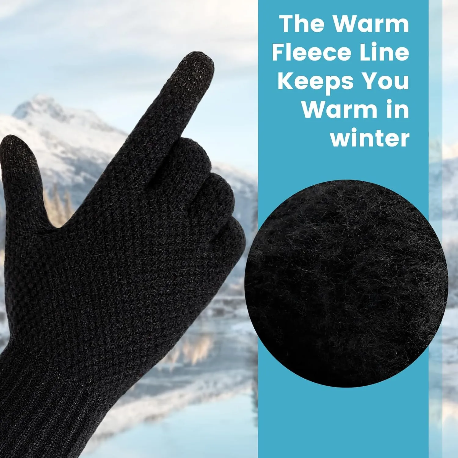 Winter Gloves - 2/1 Pairs Women's Winter Gloves, Knit Touchscreen Gloves Women Men, Gloves for Cold Weather