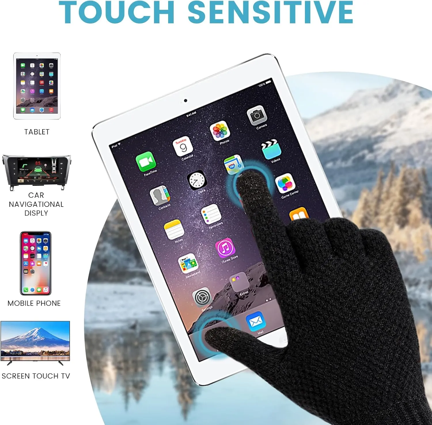 Winter Gloves - 2/1 Pairs Women's Winter Gloves, Knit Touchscreen Gloves Women Men, Gloves for Cold Weather