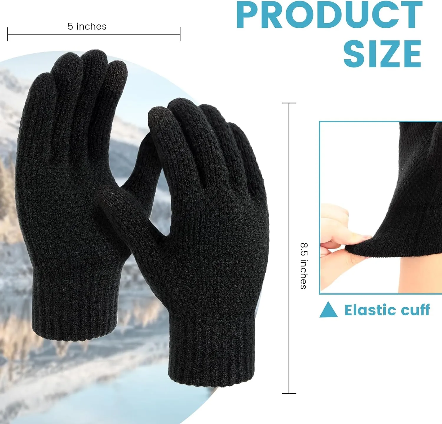 Winter Gloves - 2/1 Pairs Women's Winter Gloves, Knit Touchscreen Gloves Women Men, Gloves for Cold Weather