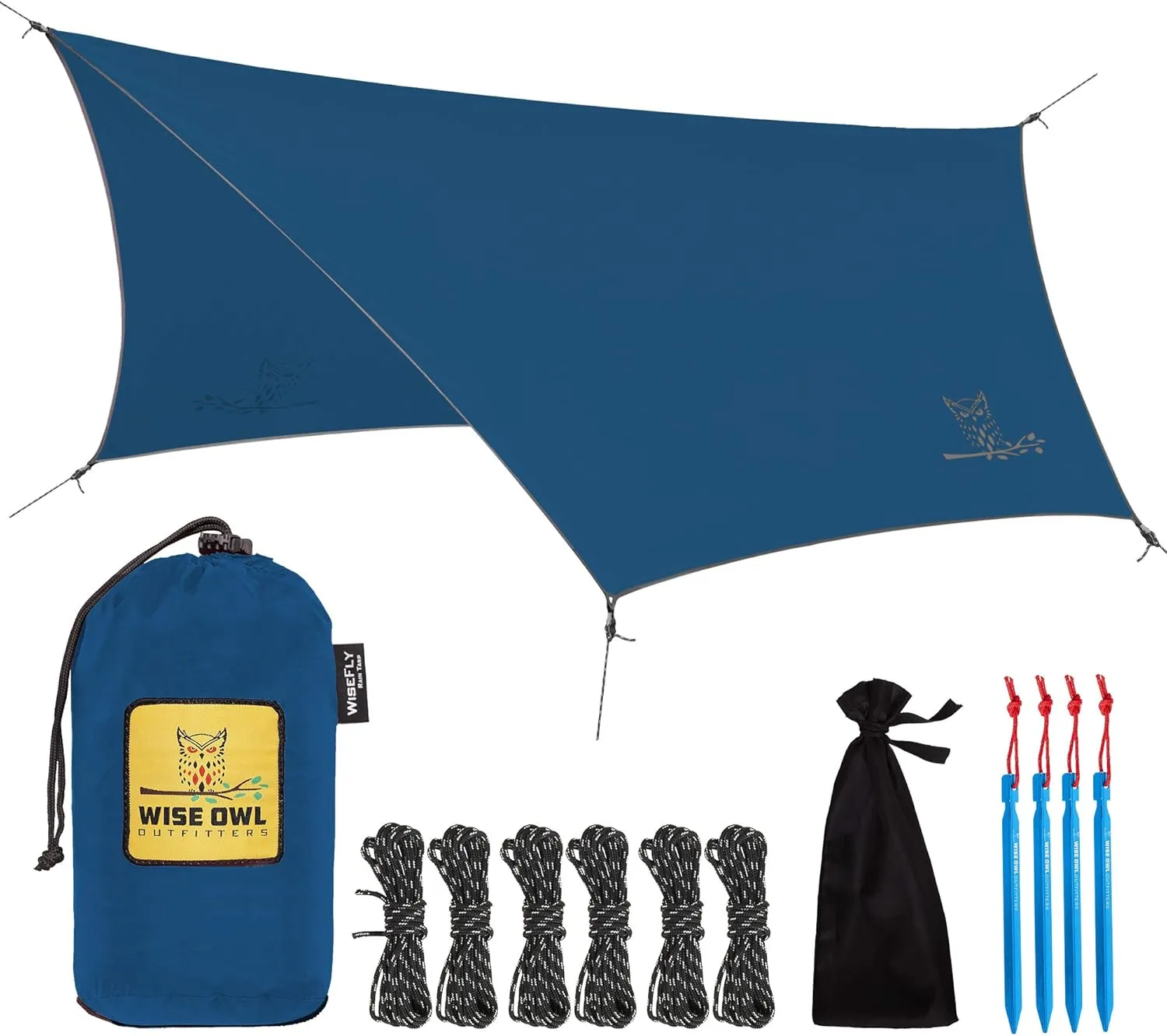 Wise Owl Outfitters Hammock Tarp, Hammock Tent - Rain Tarp for Camping Hammock - Camping Gear Must Haves w/Easy Set Up Including Tent Stakes and Carry Bag