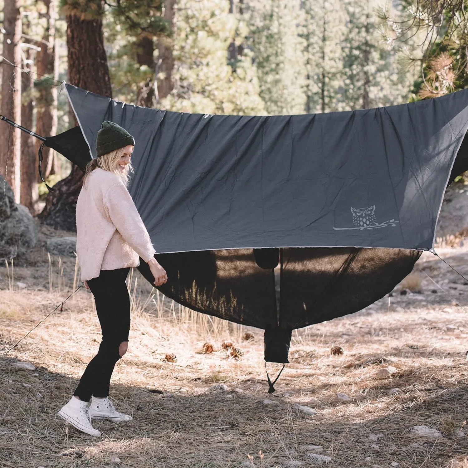 Wise Owl Outfitters Hammock Tarp, Hammock Tent - Rain Tarp for Camping Hammock - Camping Gear Must Haves w/Easy Set Up Including Tent Stakes and Carry Bag