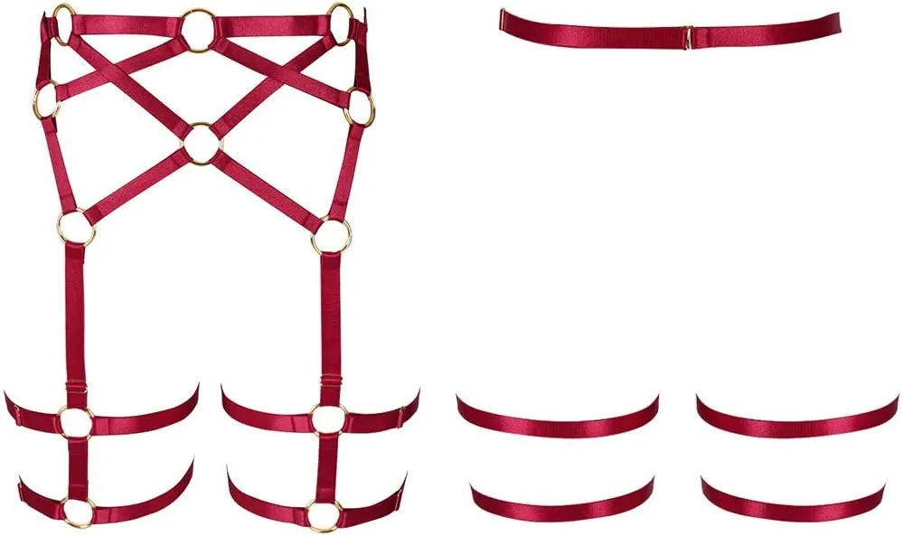 Woman Body Harness Garter Belt Punk Gothic Leg Harness Cage Dance Underwear Accessories