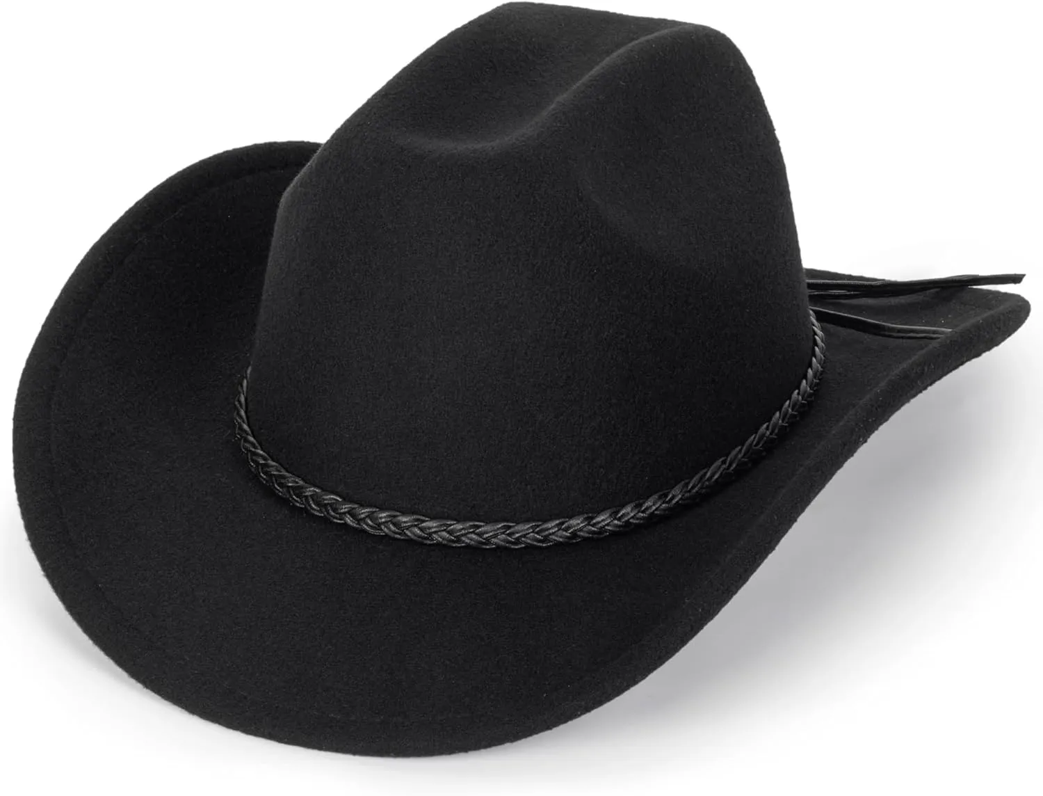 Women Men Classic-Western-Cowboy-Hat - Wide Brim Western Cowboy Cowgirl Hat Fedora Hats(Size:M)