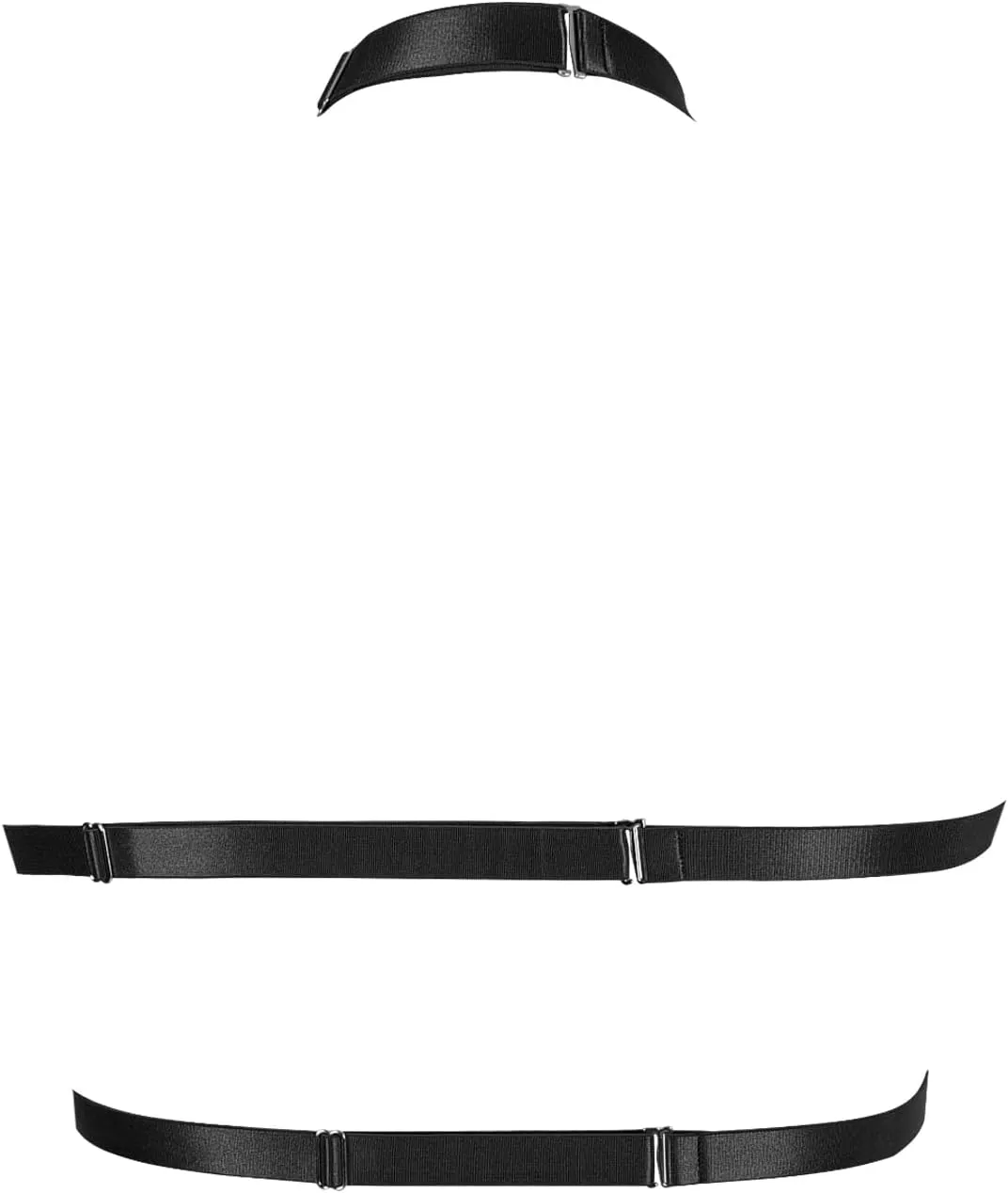 Women Plus Size Body Chain Punk Gothic Harness Bra Tops Cage Hollow Out Halter Belt Halloween Rave Clothing