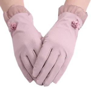 Women Sun Protection Gloves Thin Anti-Skid Sunscreen Sunblock Gloves Summer Driving Cycling UV Protection Gloves