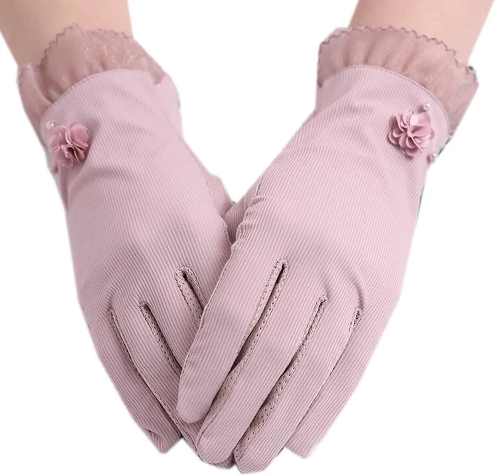Women Sun Protection Gloves Thin Anti-Skid Sunscreen Sunblock Gloves Summer Driving Cycling UV Protection Gloves