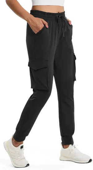 Women's Clearance Fleece Lined Cargo Joggers Water Resistant Winter Hiking Pants Sweatpants Snow Running