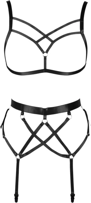 Women's Full Body Harness Bra Garter Belt Lingerie cage Set Chest Strap Gothic Punk Festival Rave Plus Size