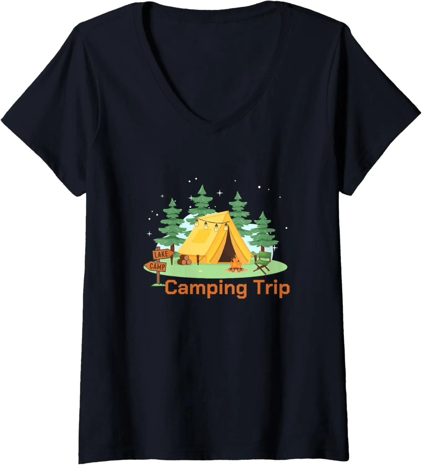 Womens Go Outside Adventure Nature Hiking Camping Climbing Summer V-Neck T-Shirt