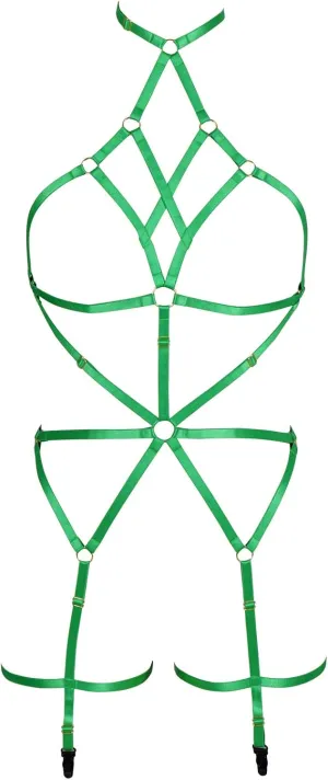 Women's Lingerie cage Set Full Body Harness Bra Garter Punk Gothic Belt Festival Rave Adjustable Strap Stretchy Fabric