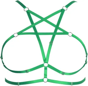 Womens Plus Size Full Cage Body Harness Hollow Out Pentagram Harajuku Adjustable Elastic Punk Gothic Halloween Rave