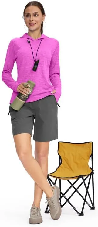 Women's UPF 50  Sun Protection Shirt Long Sleeve Lightweight Hoodie UV Shirts for Women Hiking Fishing Outdoor